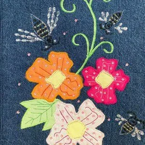 Tapestry Patch Jackets Coats Womens Denim Jean Jacket